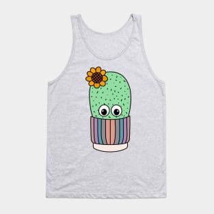 Cute Cactus Design #297: Pretty Cactus In Shabby Chic Pot Tank Top